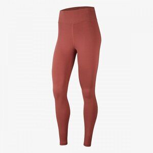 Nike Women's Dri-Fit Swoosh Icon Clash Gym Workout Mid Rise Red Leggings Pants